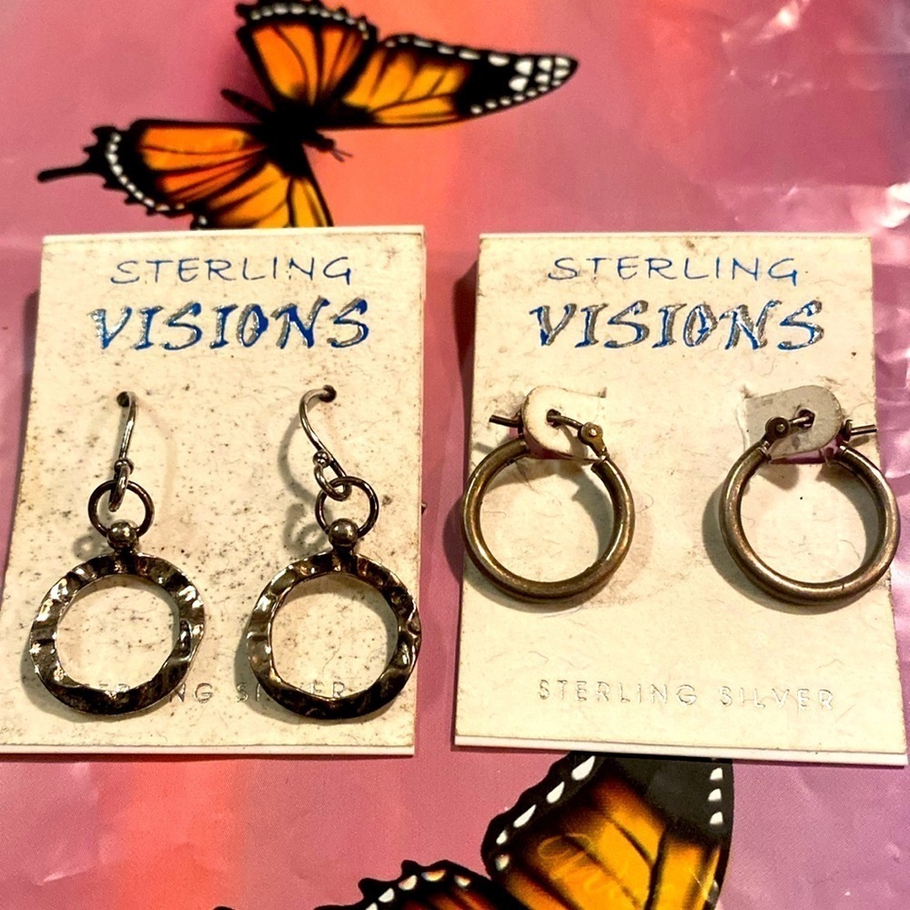 2/$20.  Sterling Visions Drop Earrings Danglers